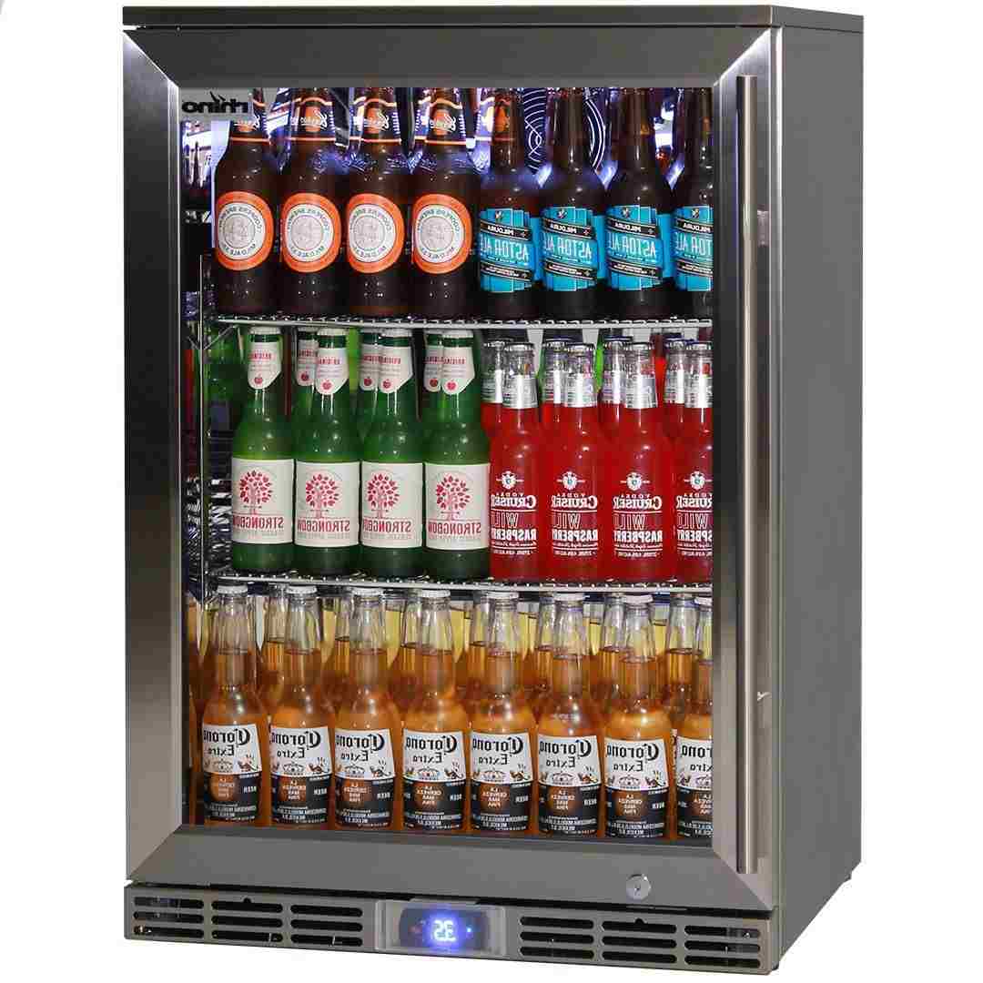 Rhino – GSP Stainless Steel Alfresco Glass Door Bar Fridge with IP34 Rating & LOW E Glass – 138L 865mmH – Left Hinged