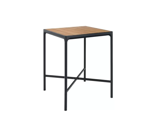 Houe - Four Square Outdoor Bar Table - Black/Bamboo