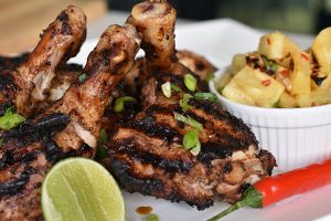 Jamaican Jerk Chicken and Barbecued Pineapple Salsa