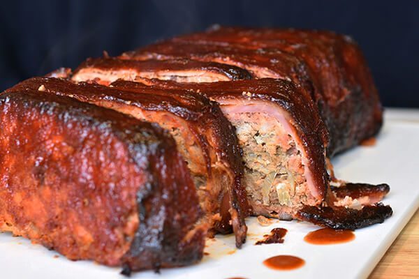 Smokey Glazed, Bacon Wrapped Meatloaf