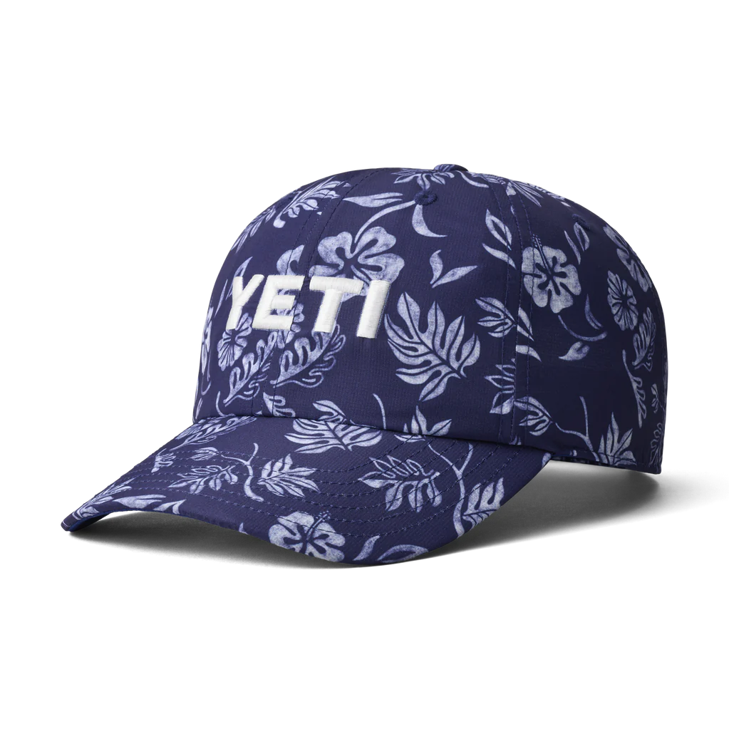 Yeti Baseball Cap Floral Print Navy