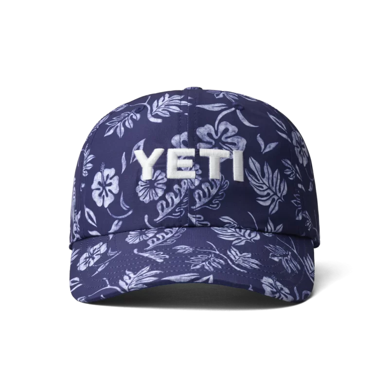 Yeti Baseball Cap Floral Print Navy