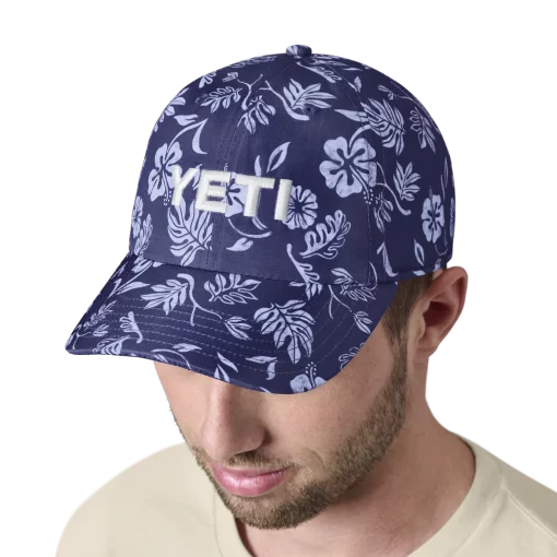 Yeti Baseball Cap Floral Print Navy