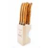 Andre Verdier - Steak Knife Set 6 Piece in Block - Olive Wood
