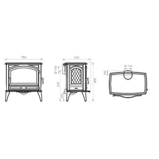 Dovre - Wood Heater - Free Standing - 760WDE - Cream (Enamelled) - 9.5kW - up to 240m2 - Image 4