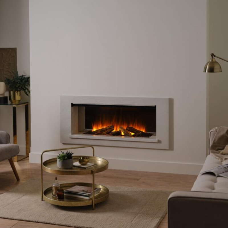 British Fires Holbury Electric Suite 870 - White