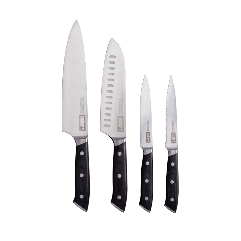 Weber - Everyday Knife Set - 4pce Chef, Santoku, Utility, Serrated Utility