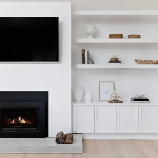 Lopi - Flush Wood - Medium - Inbuilt Wood Heater with NextGen Firebox - Including Fan & Cypress Black Face - Image 9