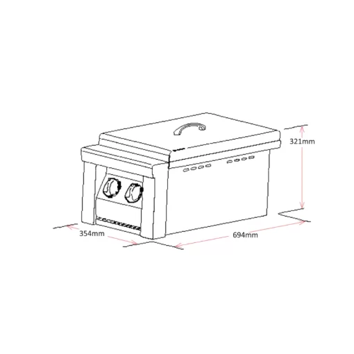 Grand Fire - Built In Side Burner with Flame Failure - NG - Double Burner - Image 6