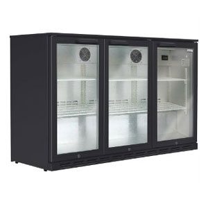Husky – Classic Bar Fridge – Triple Door 266L Black