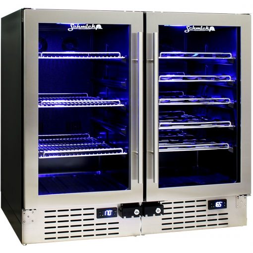 Schmick Under Bench Dual Zone Beer And Wine Bar Fridge - Model JC95B-Combo