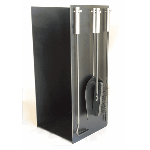 Castworks - Wood Heater Acc - Log Holder Upright with 4 Piece Fire Tool Set