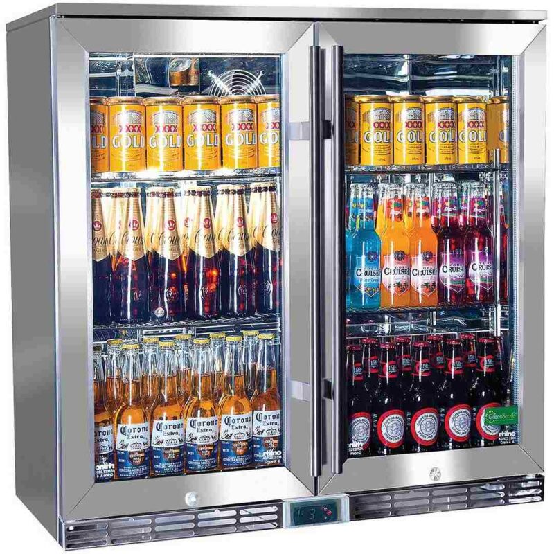 Rhino – GSP Stainless Steel Twin Door Alfresco Glass Door Bar Fridge