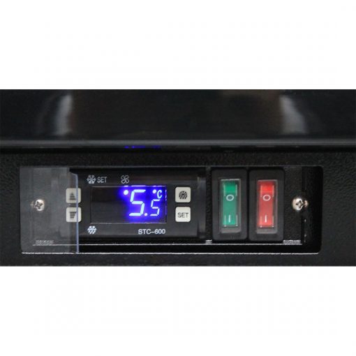 Rhino Black Glass Sliding 2 Door Bar Fridge