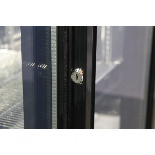 Rhino Black Glass Sliding 2 Door Bar Fridge