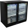 Rhino Commercial 2 Sliding Glass Door Black Bar Fridge