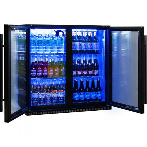 Schmick Black Bar Fridge 2 Door SK190-B