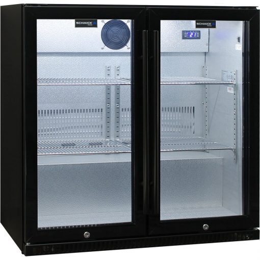 Schmick Black Bar Fridge 2 Door SK190-B