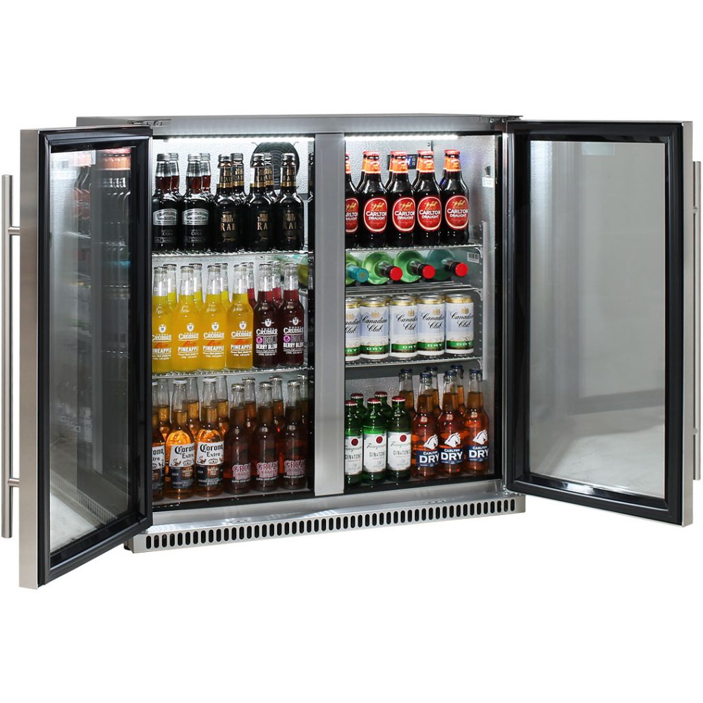 Schmick 2 Door Stainless Bar Fridge Triple Glazing Heat and Grill