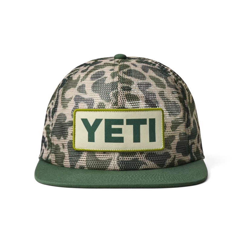 Yeti Mid Pro Flat Brim Mesh Hat Camo Green