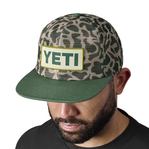 Yeti Mid Pro Flat Brim Mesh Hat Camo Green