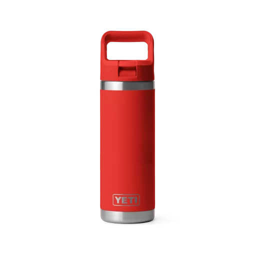 Yeti 18 oz Bottle with Colour Matched Straw Cap Canyon Red