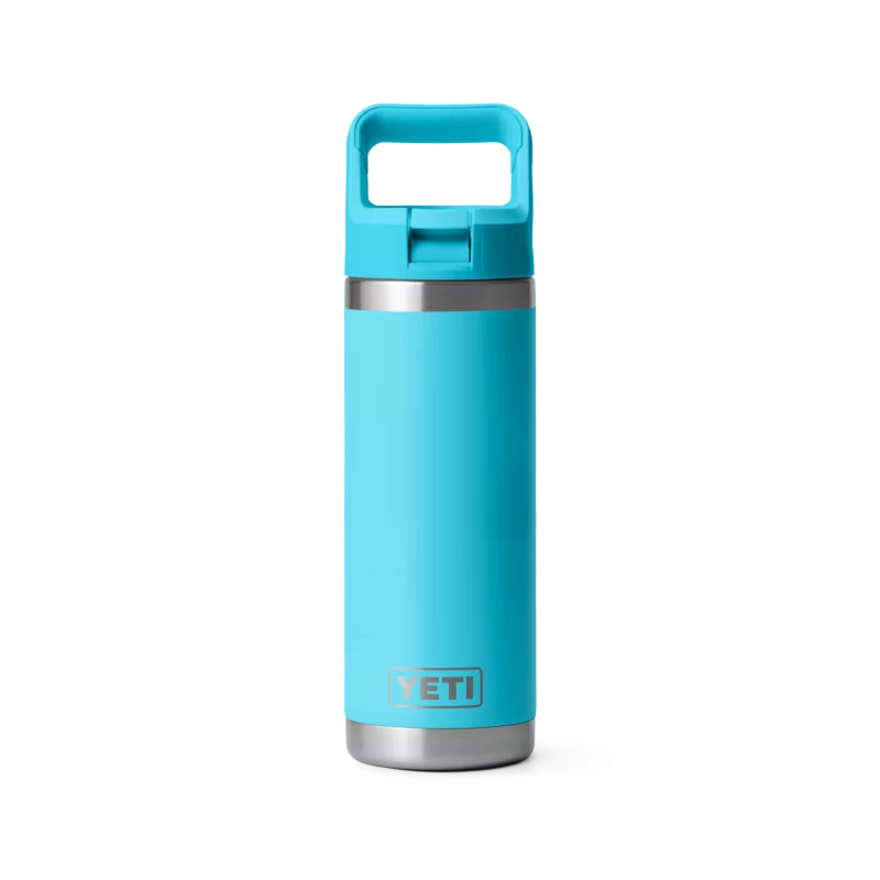 Yeti 18 oz Bottle with Colour Matched Straw Cap Reef Blue