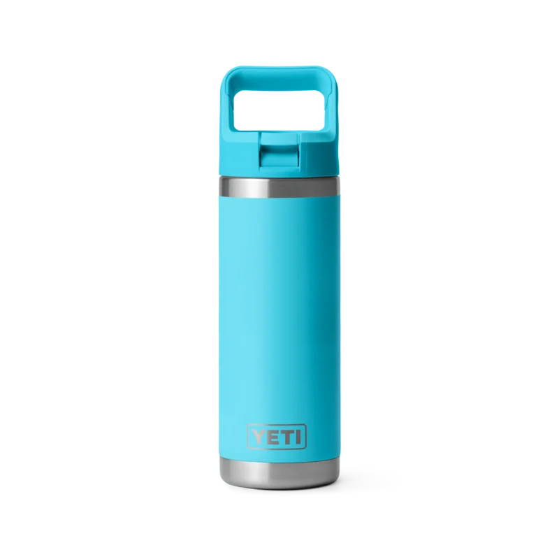 Yeti 18 oz Bottle with Colour Matched Straw Cap Reef Blue