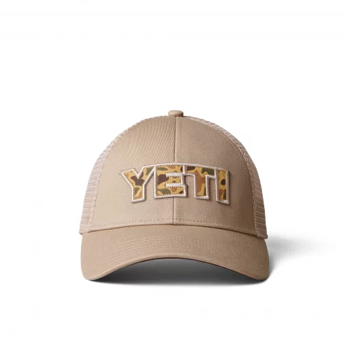 Yeti - Camo Logo Badge Trucker Hat - Khaki 1