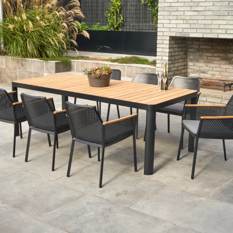 Melton Craft Bonn Apex 9 Piece Dining Setting Black