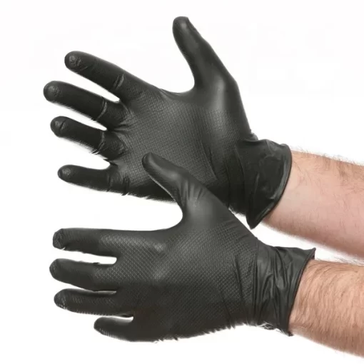 Outdoor Magic BBQ Black Nitrile Gloves 100 Pack