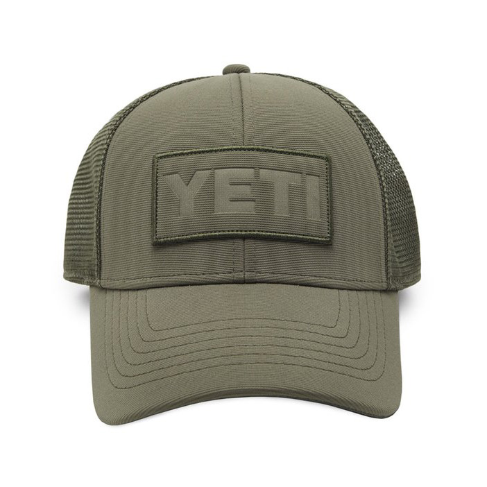 yeti patch trucker hat olive